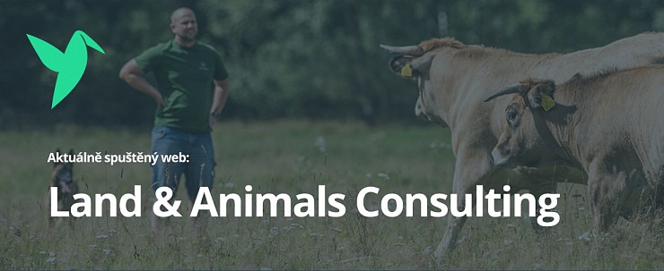 Aktuálně spuštěný web: Land & Animals Consulting